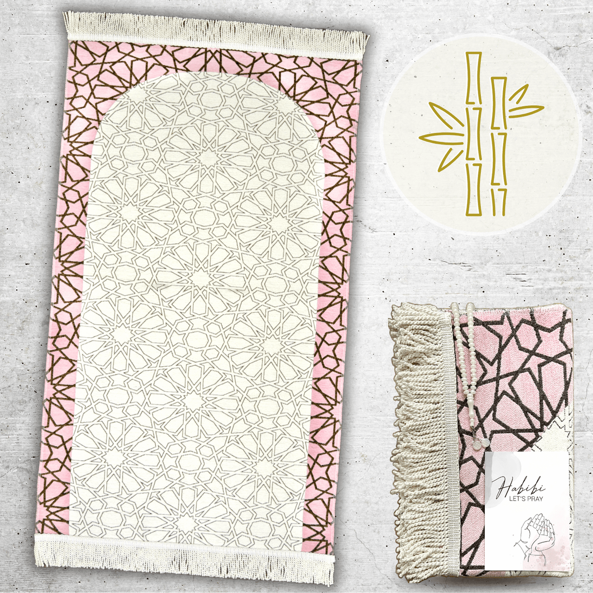 Imanpaper® Gebetsteppich Bamboo Stoff - Extra Weich Simple Design