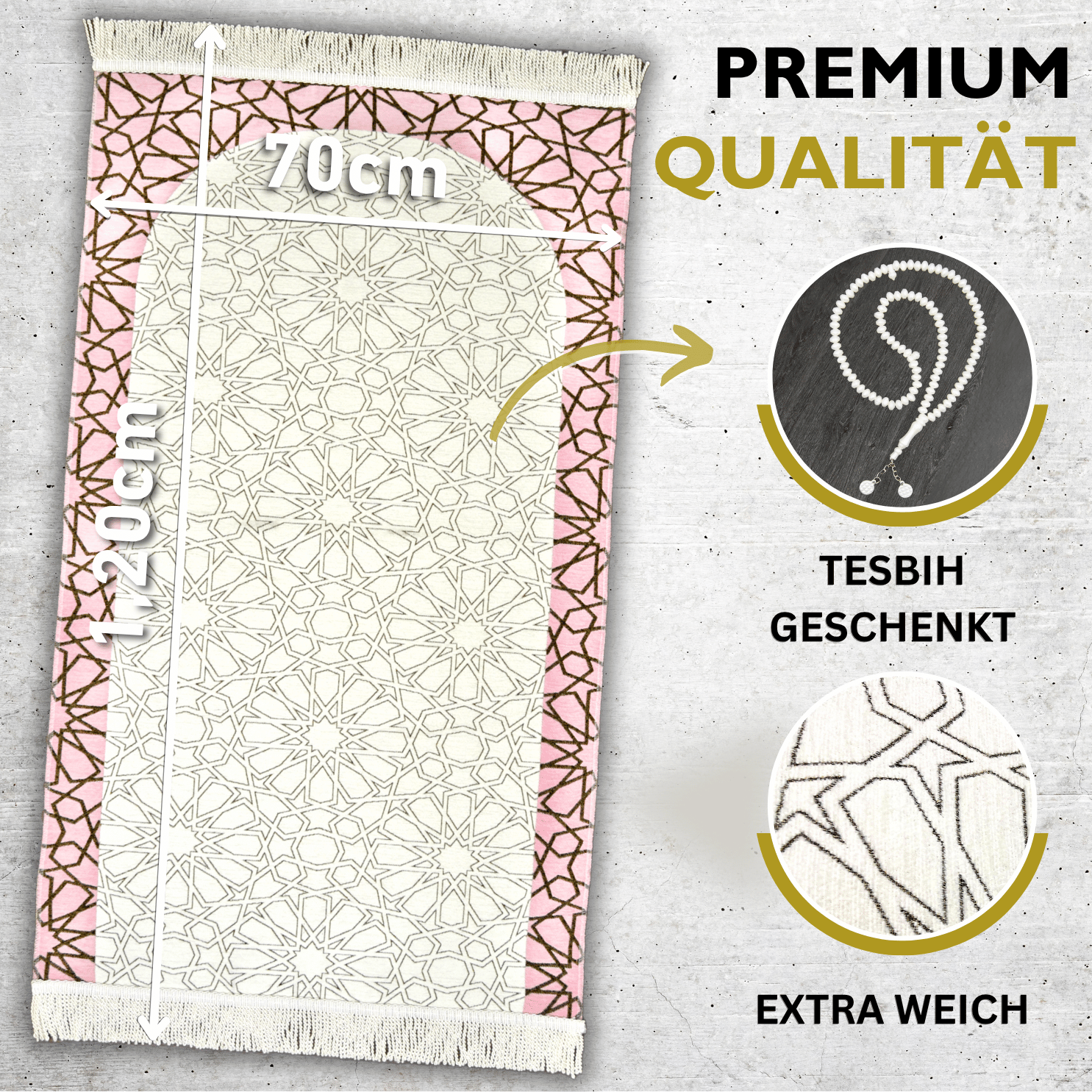 Imanpaper® Gebetsteppich Bamboo Stoff - Extra Weich Simple Design