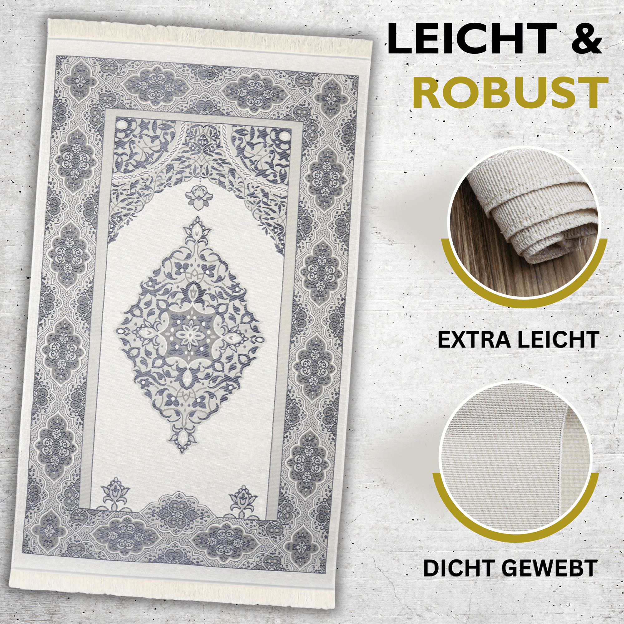 Imanpaper® Gebetsteppich Geschenk-Set - Gebetsteppich, Miswak & Yasin Hardcover