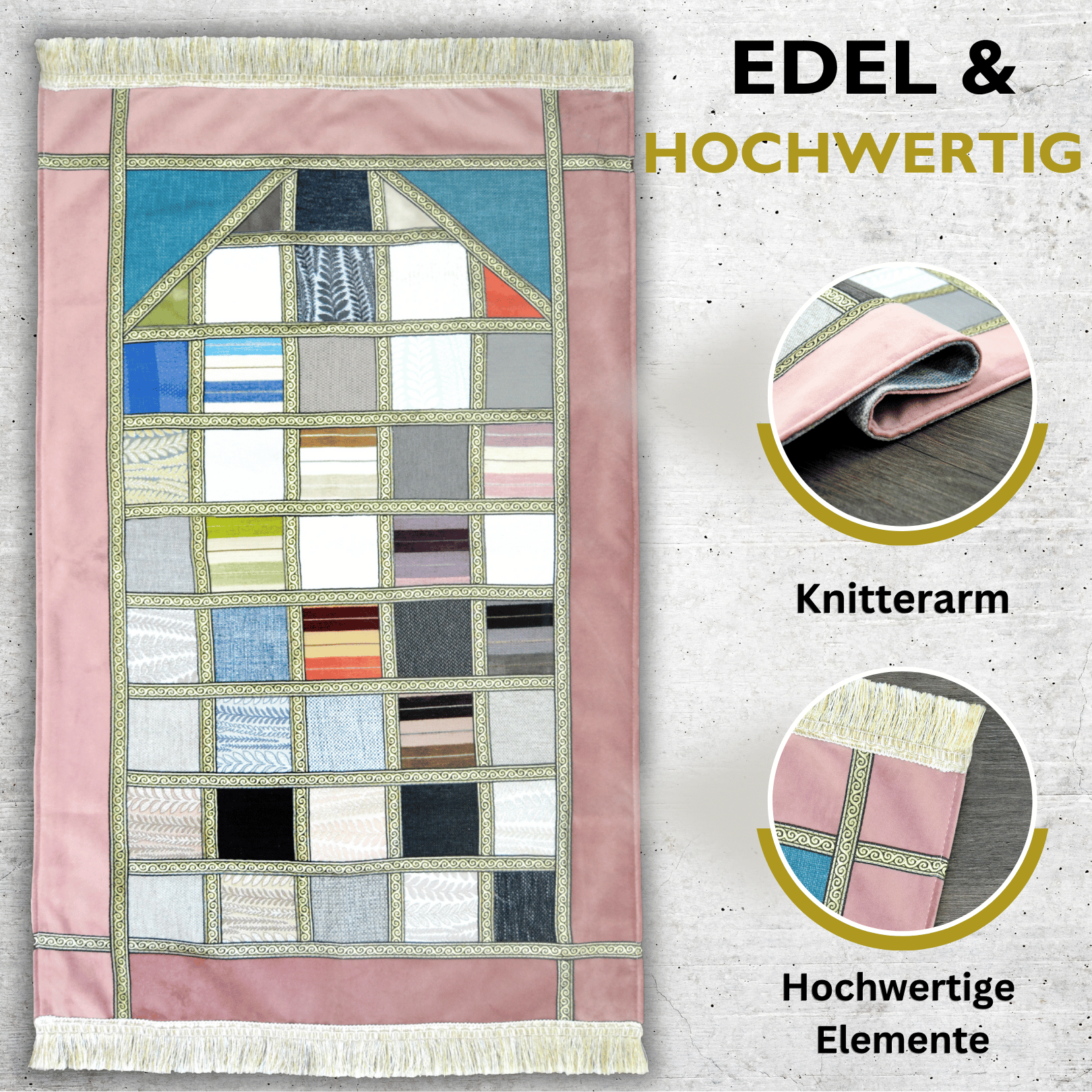 Imanpaper® Gebetsteppich Karo Handmade - Hochwertig verarbeitet
