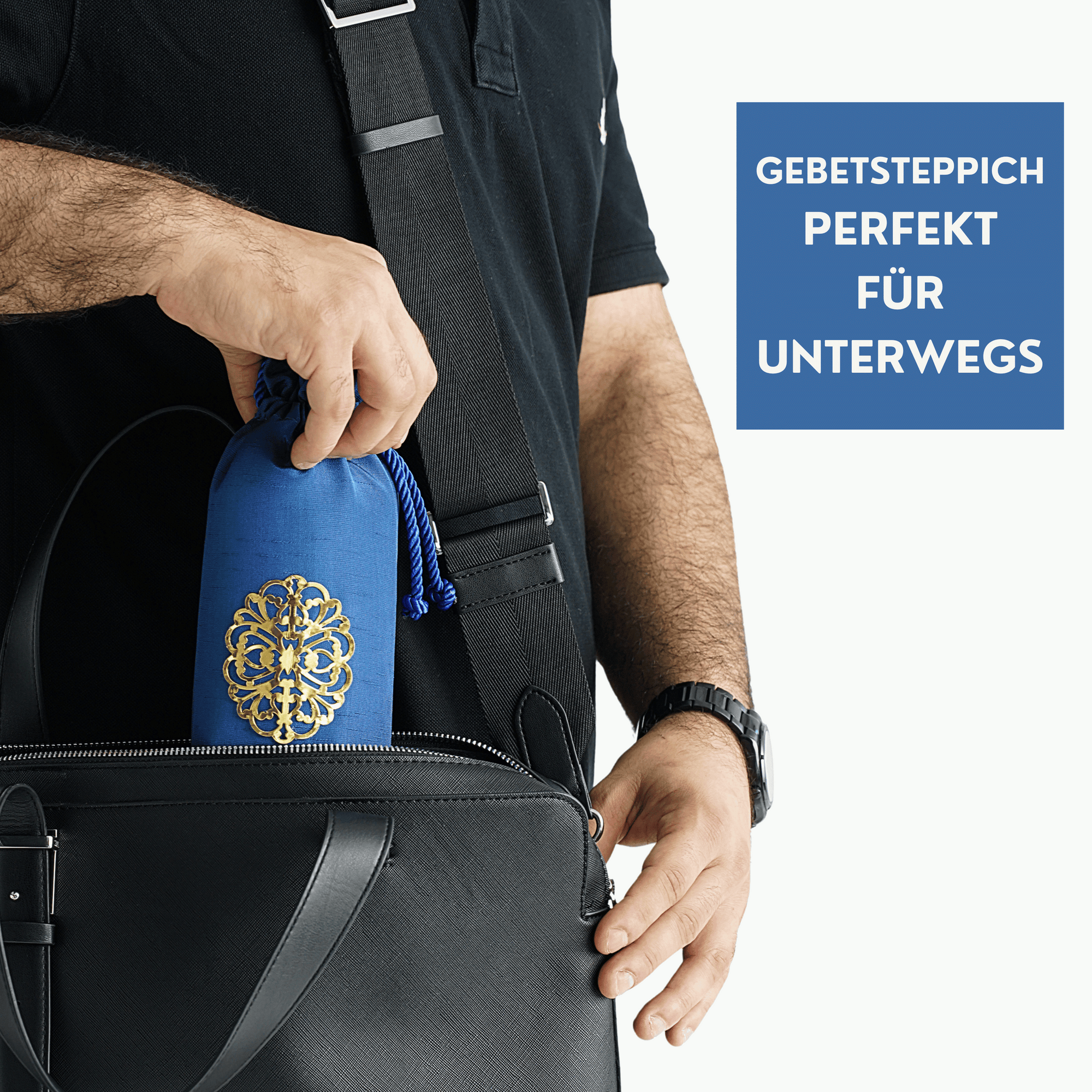 # Imanpaper® Gebetsteppich inkl. Tasche & Tesbih - Extra dünn zum Mitnehmen
