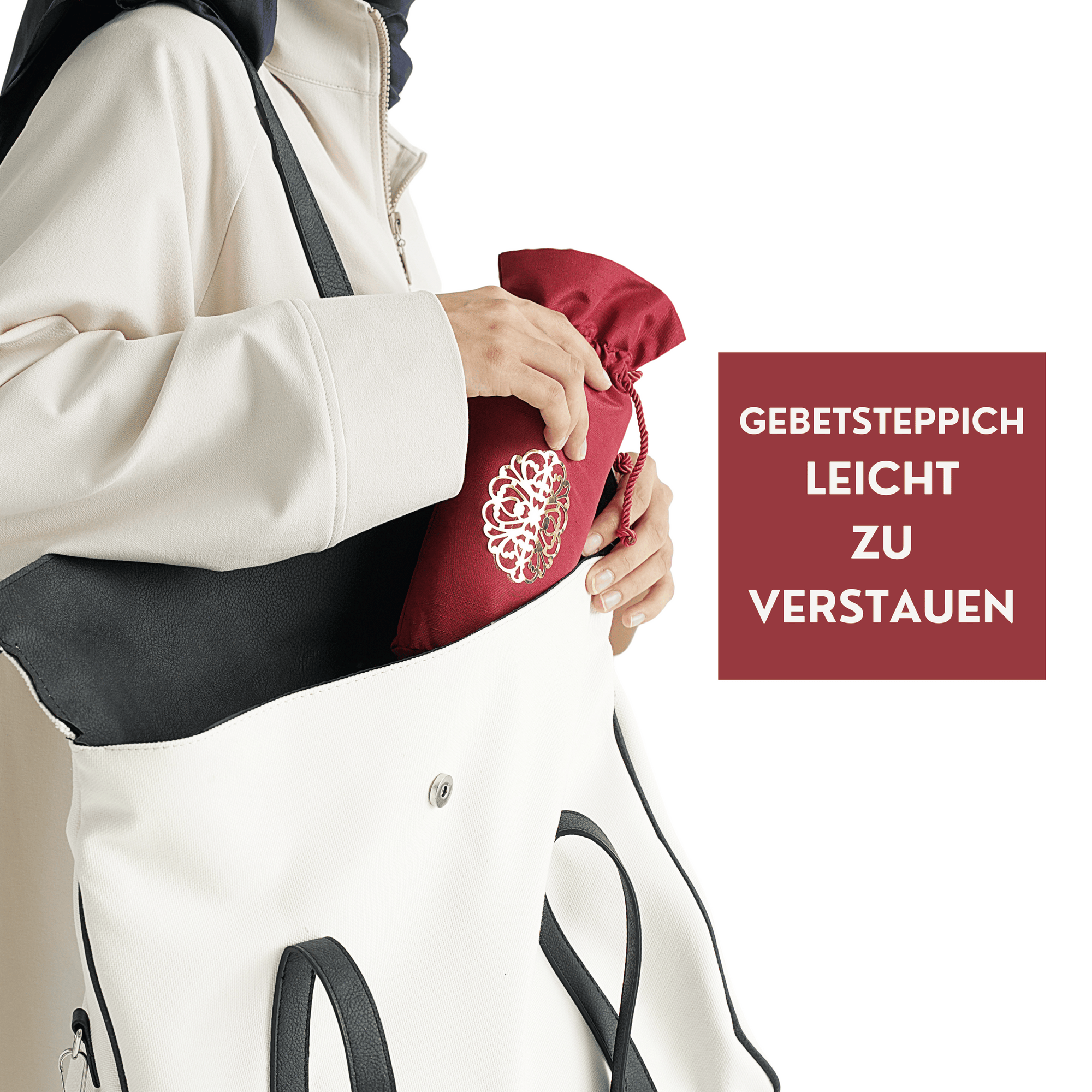 # Imanpaper® Gebetsteppich inkl. Tasche & Tesbih - Extra dünn zum Mitnehmen