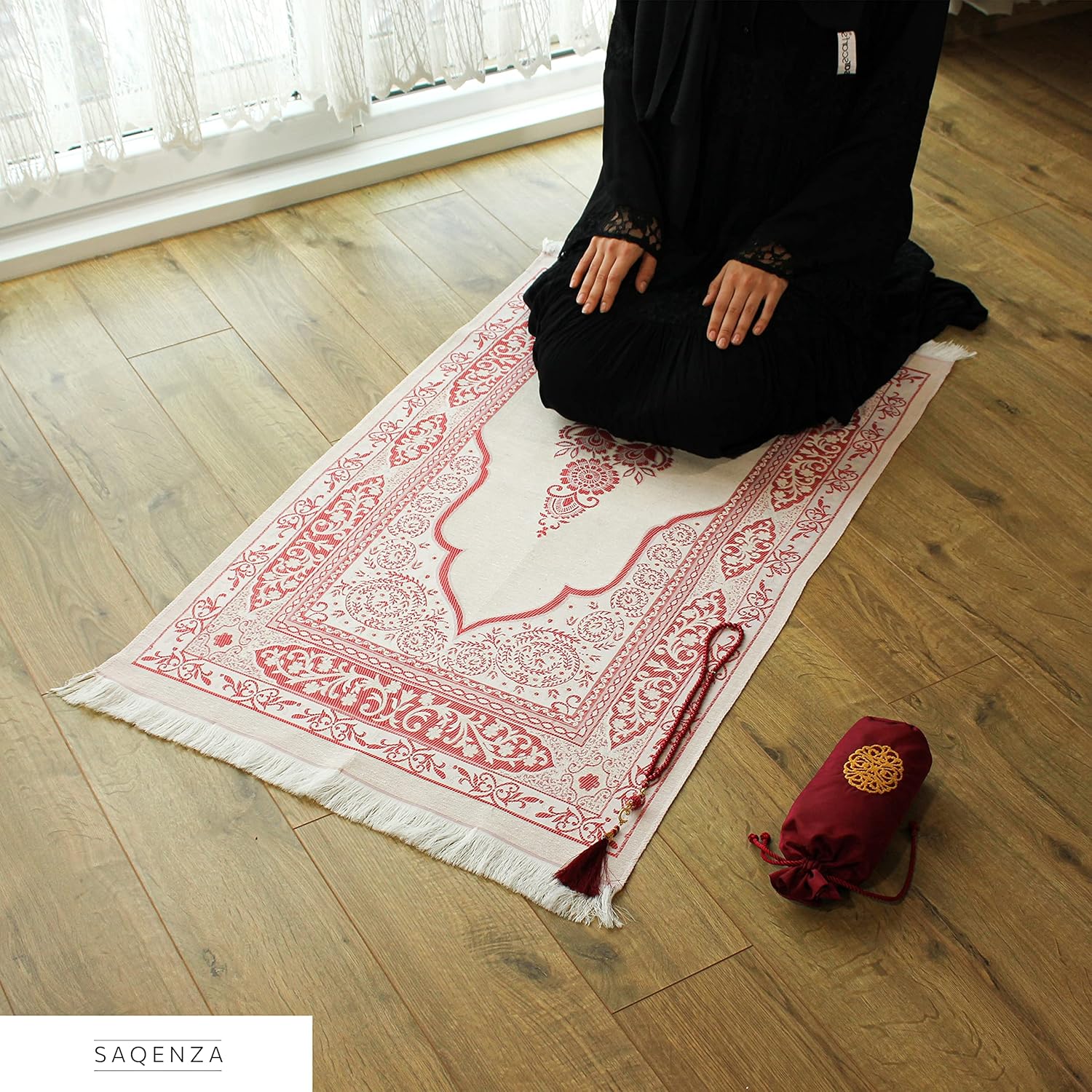 # Imanpaper® Gebetsteppich inkl. Tasche & Tesbih - Extra dünn zum Mitnehmen