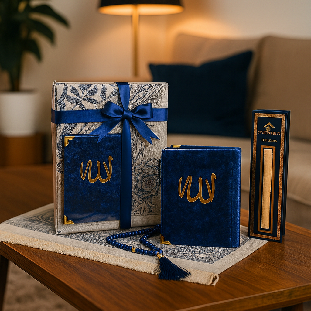 Imanpaper® Gebetsteppich Geschenk-Set - Gebetsteppich, Miswak & Yasin Hardcover
