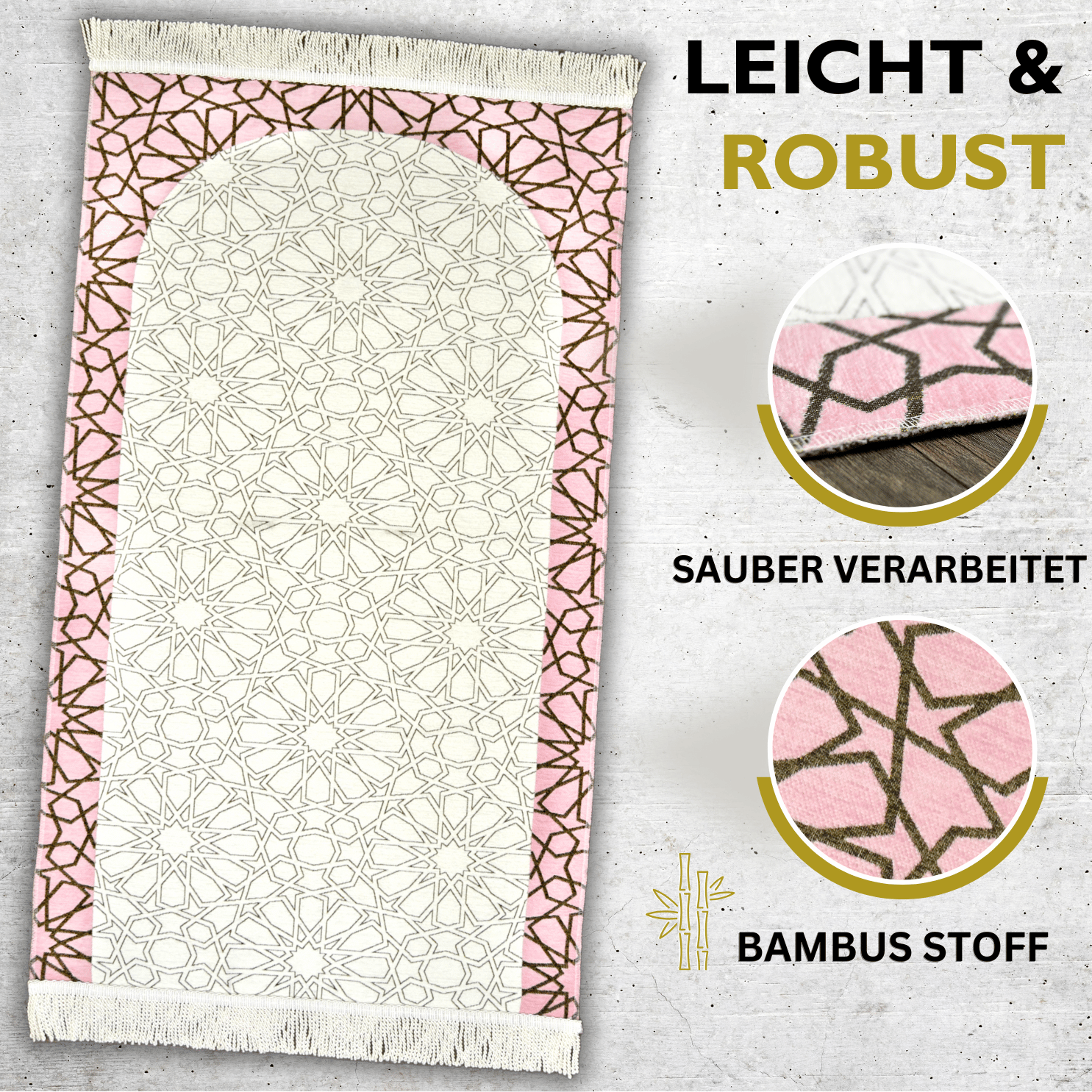 Imanpaper® Gebetsteppich Bamboo Stoff - Extra Weich Simple Design